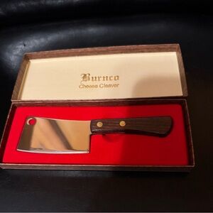 Burnco Cheese Cleaver Knife Stainless Steel Japan New in Box Charcuterie